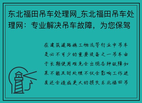 东北福田吊车处理网_东北福田吊车处理网：专业解决吊车故障，为您保驾护航